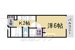 レオパレスコンフォート大津京 1Kの間取図画像