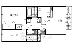フォレストコート 2LDKの間取図画像