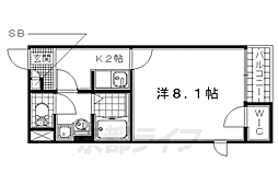レオネクスト旭 1Kの間取図画像