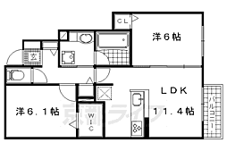 ディアコート 2LDKの間取図画像