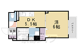 プチ・ウイング 1DKの間取図画像