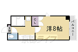 ベルコート太秦 1Kの間取図画像