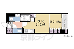 ブランズ京都河原町通 1DKの間取図画像