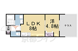 A-mon西院MANJUJI 1LDKの間取図画像