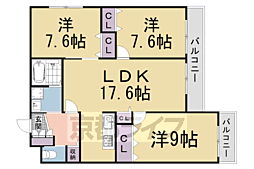 EMINAS北白川 3LDKの間取図画像