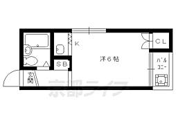 荒神口マンション ワンルームの間取図画像