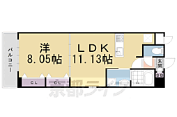 メディナ西院 1LDKの間取図画像