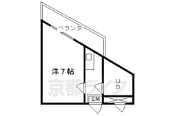 シティハウス丹波橋 1Kの間取図画像