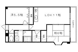 ビラ・クレール 2LDKの間取図画像