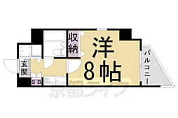 アクシルコート京都二条イースト棟 1Kの間取図画像