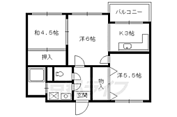 エレガンスコート下鴨 2SLDKの間取図画像