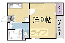 E'z西院 1Kの間取図画像