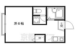 シャインハイツ三条 1Kの間取図画像