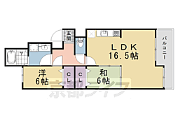 シャトレ月輪 2LDKの間取図画像