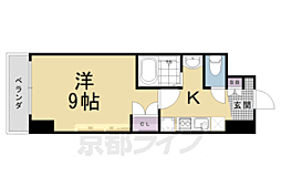 フローライト西院 1Kの間取図画像