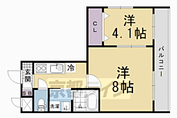 Vivace丹波橋 2Kの間取図画像