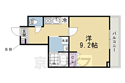 Vivace丹波橋 1Kの間取図画像