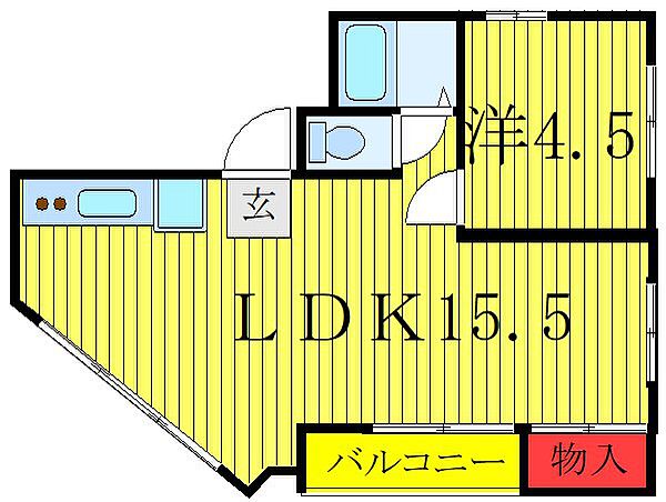 長沢ビル 401｜東京都北区田端4丁目(賃貸マンション1LDK・4階・44.33㎡)の写真 その2