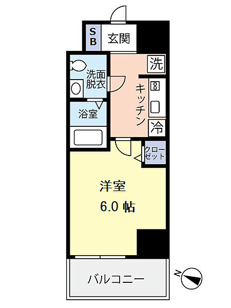 グランヴァンプレミアム川口 507｜埼玉県川口市川口2丁目(賃貸マンション1K・5階・21.12㎡)の写真 その2