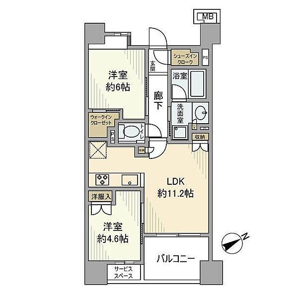 プラウドシティ小竹向原グランドコート 217｜東京都板橋区小茂根1丁目(賃貸マンション2LDK・2階・51.89㎡)の写真 その2