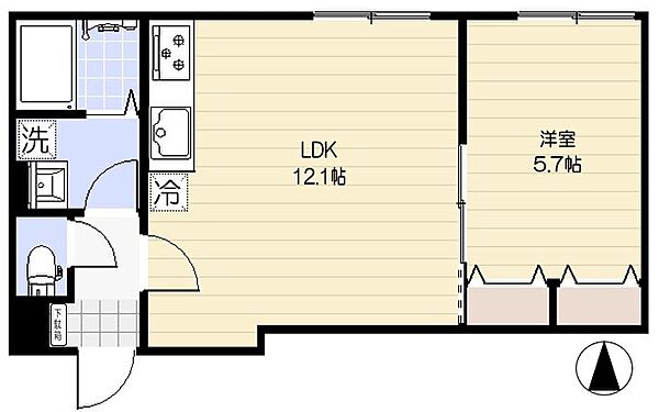 ウエスト・ハイランド・コート 205｜東京都足立区江北7丁目(賃貸マンション1LDK・2階・39.09㎡)の写真 その2