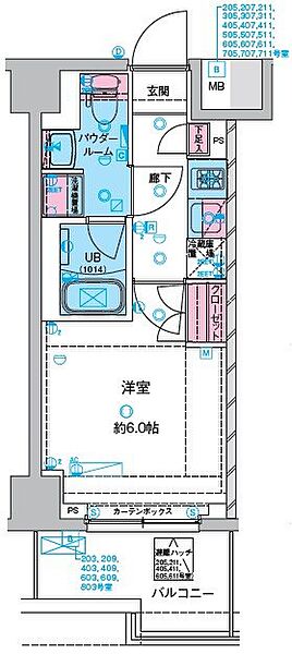 GENOVIA 川口元郷 612｜埼玉県川口市元郷2丁目(賃貸マンション1K・6階・21.00㎡)の写真 その2