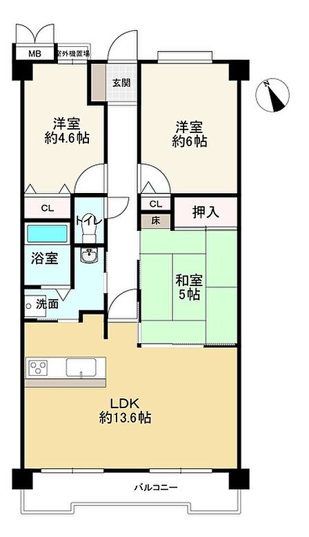 3LDK 間取り