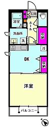 メゾン北品川 3階1DKの間取り