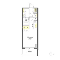 プライムメゾン蒲田 ワンルームの間取図画像