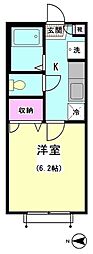 パピヨン南大井 1Kの間取図画像
