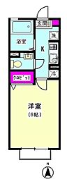 メルベーユ 1Kの間取図画像