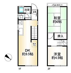 阪神本線 姫島駅 徒歩5分 2LDKの間取り