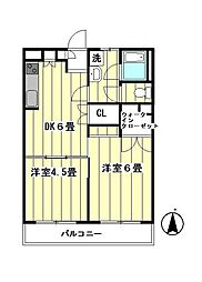 フラッツ目白 2DKの間取図画像