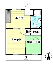 目白ビーラ 2DKの間取図画像