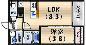 Luca春風  ｜ 兵庫県西宮市甲子園春風町（賃貸アパート1LDK・3階・30.15㎡） その2