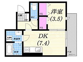 ＣＬ2  ｜ 兵庫県西宮市花園町（賃貸アパート1DK・2階・30.20㎡） その2