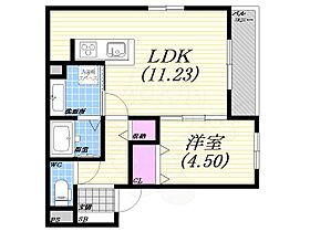 Cherry Maison夙川  ｜ 兵庫県西宮市宮西町（賃貸アパート1LDK・1階・40.94㎡） その2