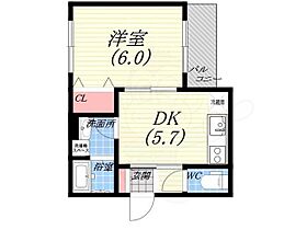 ドエル城ケ堀FINE  ｜ 兵庫県西宮市城ケ堀町（賃貸マンション1DK・4階・29.55㎡） その2