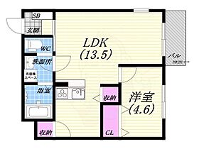 甲陽マンション(西山町)  ｜ 兵庫県西宮市甲陽園西山町（賃貸マンション1LDK・5階・47.25㎡） その2