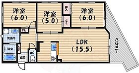 兵庫県西宮市大社町（賃貸マンション3LDK・3階・72.20㎡） その2