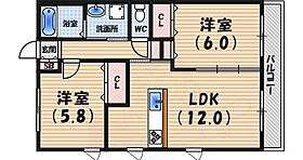 兵庫県西宮市豊楽町（賃貸アパート2LDK・1階・54.00㎡） その2