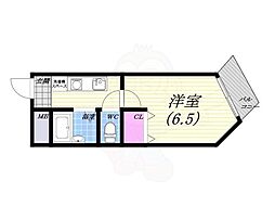 コートサラ2 ワンルームの間取図画像
