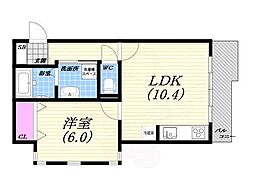 コート神楽1 1LDKの間取図画像