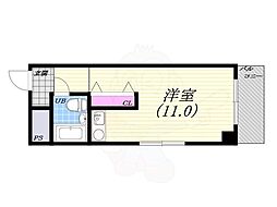 夙川ハイム ワンルームの間取図画像