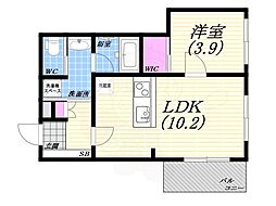 GRANKOBELIA津門大箇町 1LDKの間取図画像