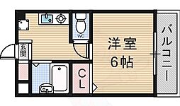 プティソレイユ 1Kの間取図画像