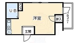 モギハイツ ワンルームの間取図画像