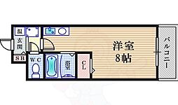 クレアコート産所町 1Kの間取図画像