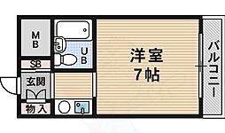 ラフォーレ甲子園 1Kの間取図画像