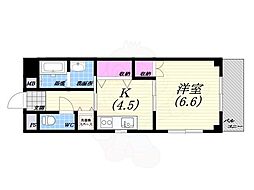 ジュウェリーウェル 1DKの間取図画像